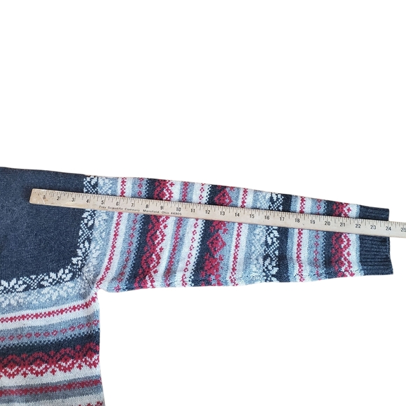 Woolrich Women's Gray & Red Patterned Turtleneck Sweater. Quarter Zip. XL. 0120 - Picture 7 of 10